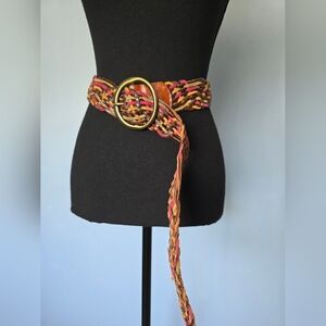 Fossil Braided Boho Leather Multicolor Womens Belt M